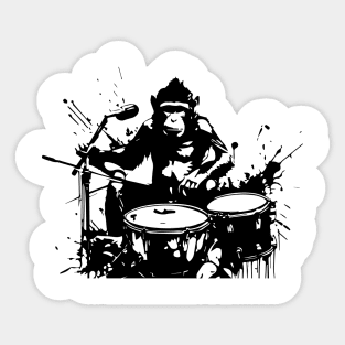 monkey playing the drums Sticker